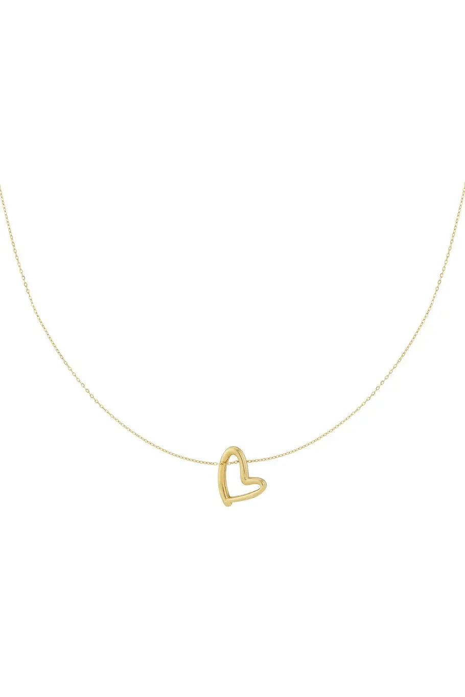 Колие MINI HEART – неръждаема стомана с 14K позлата, златисто, с деликатна висулка сърце Versai