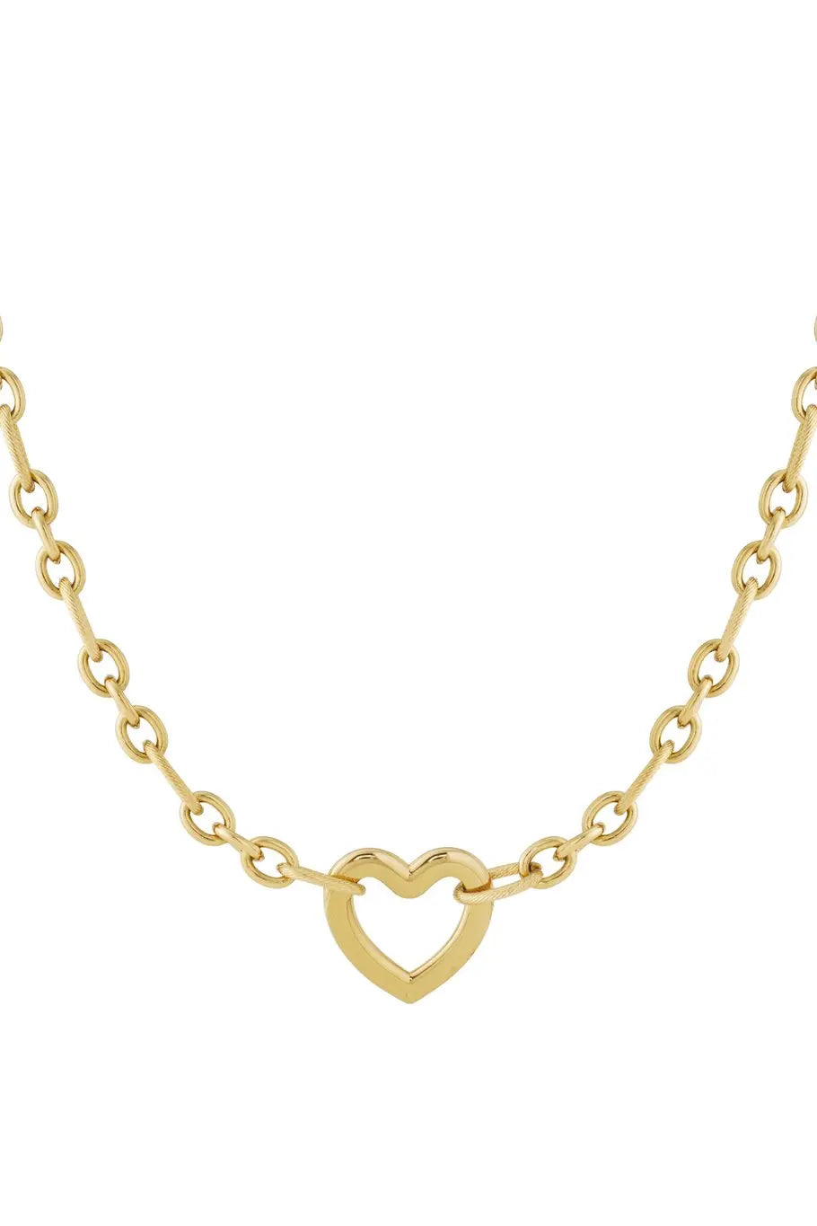 Колие ELEGANT HEART – златисто, с висулка сърце, неръждаема стомана, 40 см + 5 см удължение Versai