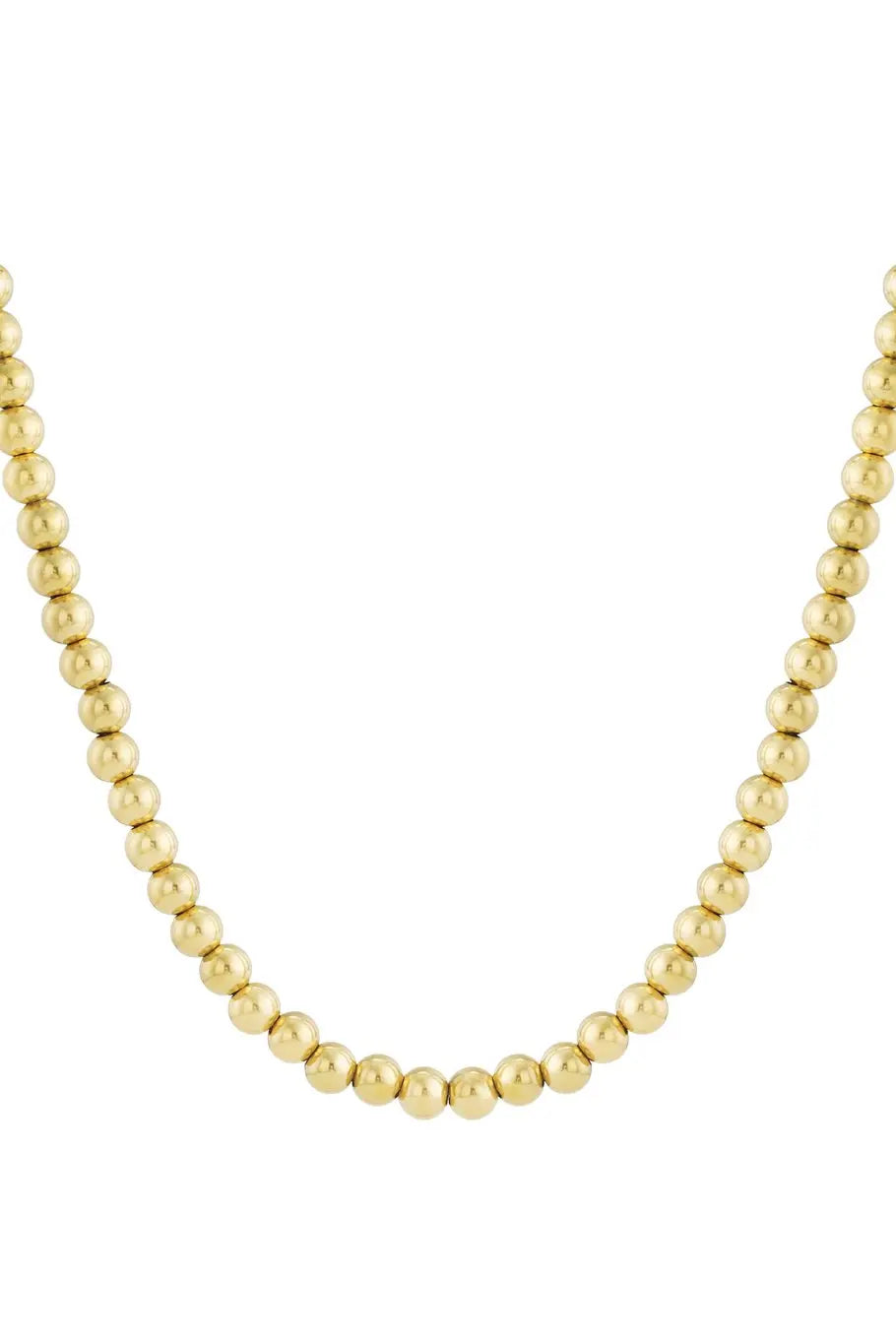 Колие HOLLOW BEAD – 10 мм мъниста, неръждаема стомана, златисто, 45 см + 5 см удължение Versai
