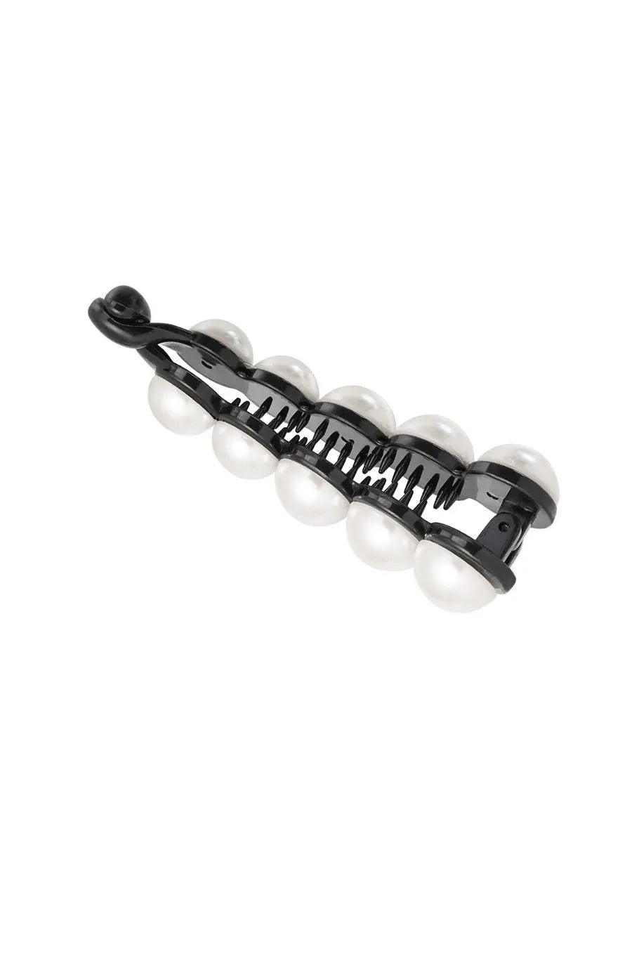 Щипка за коса HAIR CLIP PEARLS – черна с перли, 10 см Versai