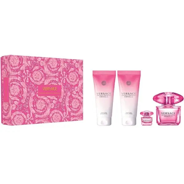 Versace Bright Crystal Absolu 90ml EDP + Shower Gel 100ml + Body Lotion 100ml + 5ml EDP Подаръчен комплект за жени Versace