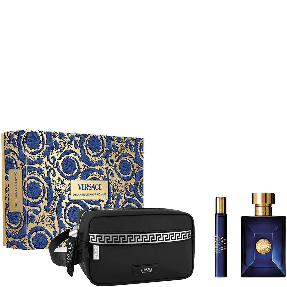 Versace Dylan Blue 100ml EDT + 10ml EDT + Несесер Подаръчен комплект за мъже Versace