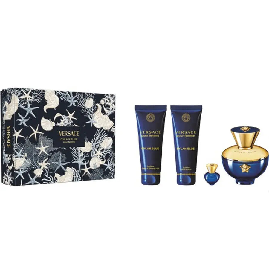Versace Dylan Blue 100ml EDP + Body Lotion 100ml + Shower Gel 100ml + 5ml EDP Подаръчен комплект за жени Versace