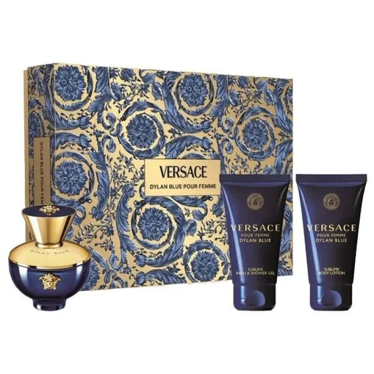 Versace Dylan Blue 50ml EDP + Shower Gel 50ml + Body Lotion 50ml Подаръчен комплект за жени Versace