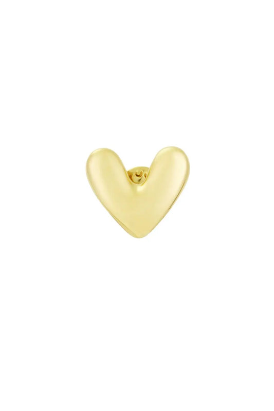 Брошка HEARTLY – блестяща, златиста, неръждаема стомана, елегантно сърце Versai