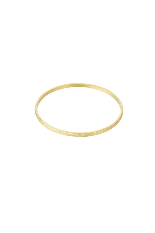 Гривна SIMPLE PLAIN – златиста, неръждаема стомана, Ø 6.6 см, изчистен дизайн Versai