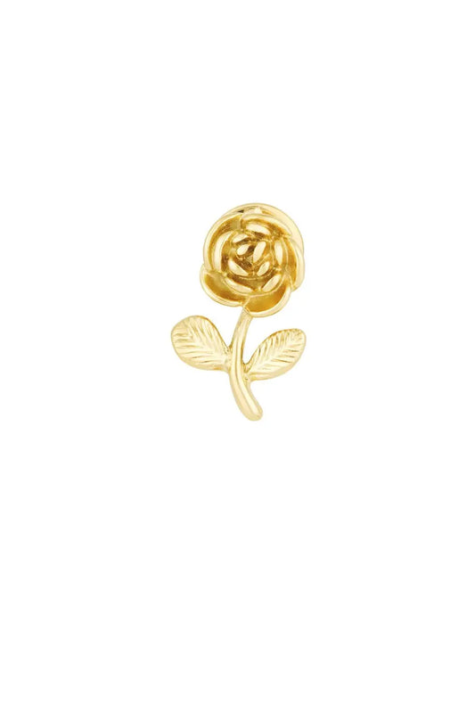 Брошка ROSE – златиста, блестяща, неръждаема стомана, елегантна роза Versai
