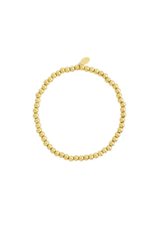 Гривна SOLID BEAD – 4 мм мъниста, златиста, от неръждаема стомана, 16 см + 3 см удължение Versai
