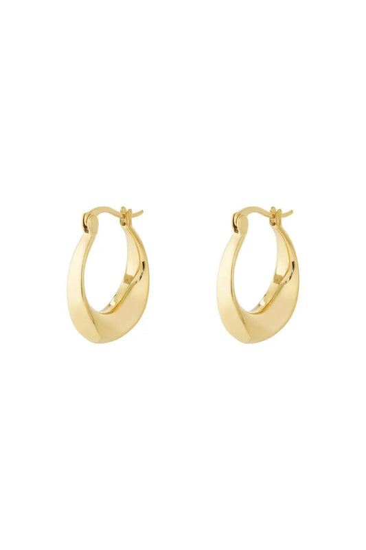 Обеци Curve Hoop – златисти, от неръждаема стомана, 2.4 см Versai
