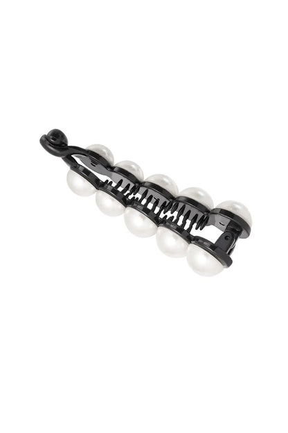 Щипка за коса HAIR CLIP PEARLS – черна с перли, 10 см Versai
