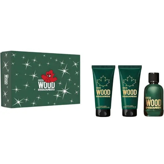 Dsquared2 Wood Green 100ml EDT + Shower Gel 100ml + After Shave Balm 100ml Подаръчен комплект за мъже DSquared2