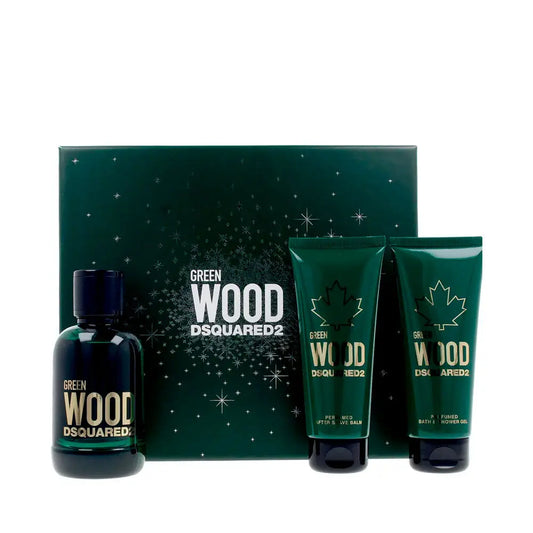 Dsquared2 Wood Green 100ml EDT + Shower Gel 100ml + After Shave Balm 100ml Подаръчен комплект за мъже DSquared2