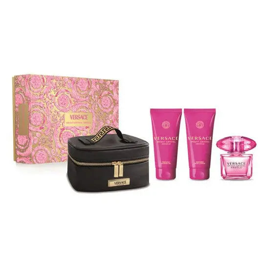 Versace Bright Crystal Absolu 90ml EDP + Body Lotion 100ml + Shower Gel 100ml + Несесер Подаръчен комплект за жени Versace