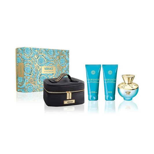 Versace Dylan Turquoise 100ml EDT + Body Gel 100ml + Shower Gel 100ml + Несесер Подаръчен комплект за жени Versace