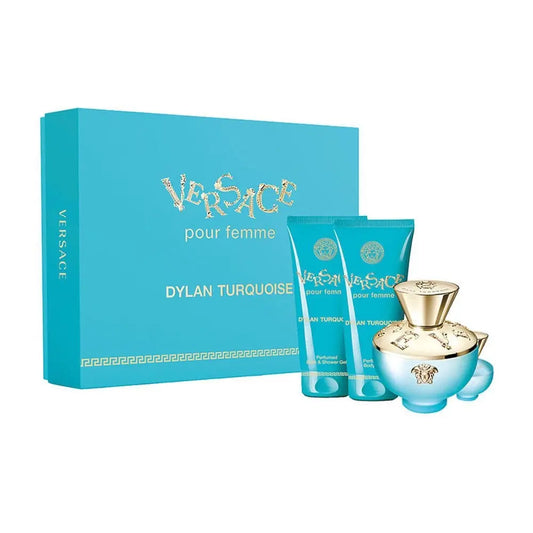 Versace Dylan Turquoise 100ml EDT + Shoer Gel 100ml + Body Lotion 100ml + 5ml EDT Подаръчен комплект за жени Versace