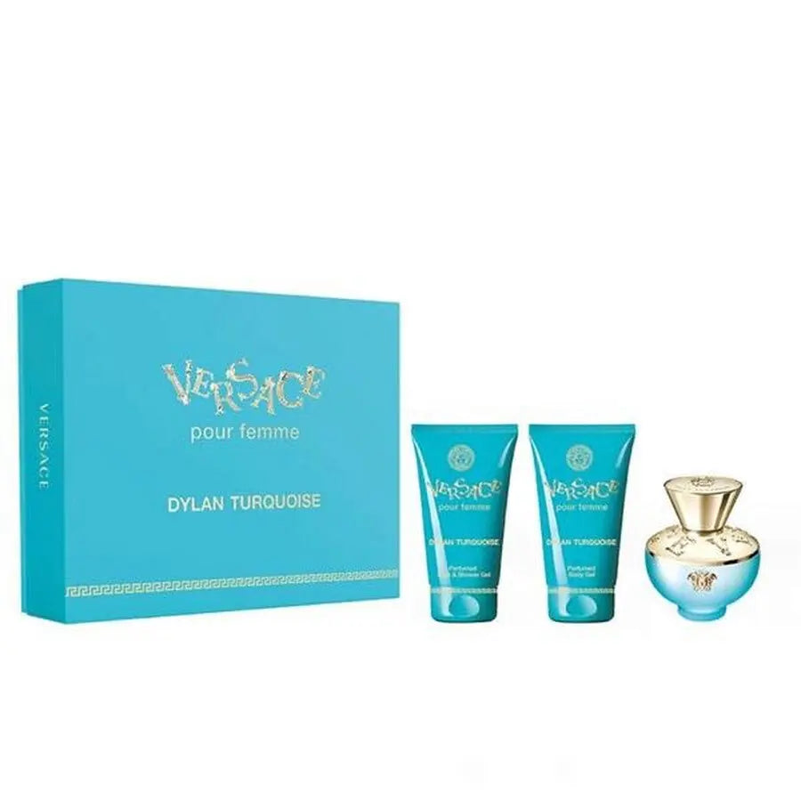 Versace Dylan Turquoise 50ml EDT + Body Gel 50ml + Shower Gel 50ml Подаръчен комплект за жени Versace