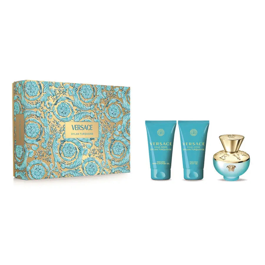 Versace Dylan Turquoise 50ml EDT + Body Gel 50ml + Shower Gel 50ml Подаръчен комплект за жени Versace