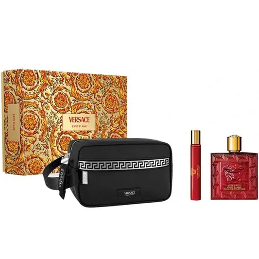Versace Eros Flame 100ml EDP + 10ml EDP + Несесер Подаръчен комплект за мъже Versace