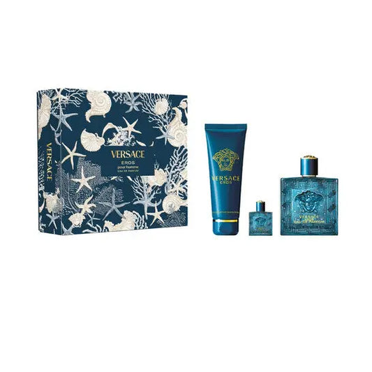 Versace Eros 100ml EDP + Shower Gel 150ml + 5ml EDP Подаръчен комплект за мъже Versace