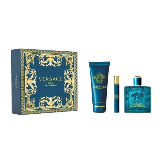 Versace Eros 50ml EDP + Shower Gel 50ml + After Shave Balm 50ml Подаръчен комплект за мъже Versace