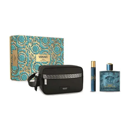 Versace Eros 100ml EDT + 10ml EDT + Несесер Подаръчен комплект за мъже Versace