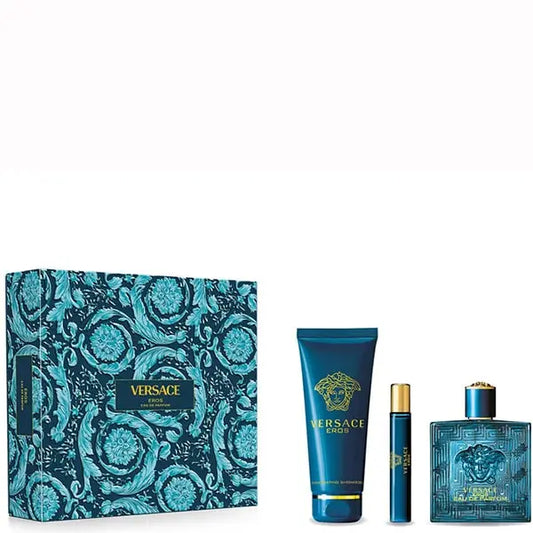Versace Eros 100ml EDT + Shower Gel 150ml + 10ml EDT Подаръчен комплект за мъже Versace