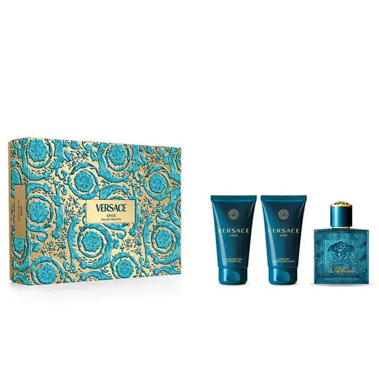 Versace Eros 50ml EDT + Shower Gel 50ml + After Shave Balm 50ml Подаръчен комплект за мъже Versace